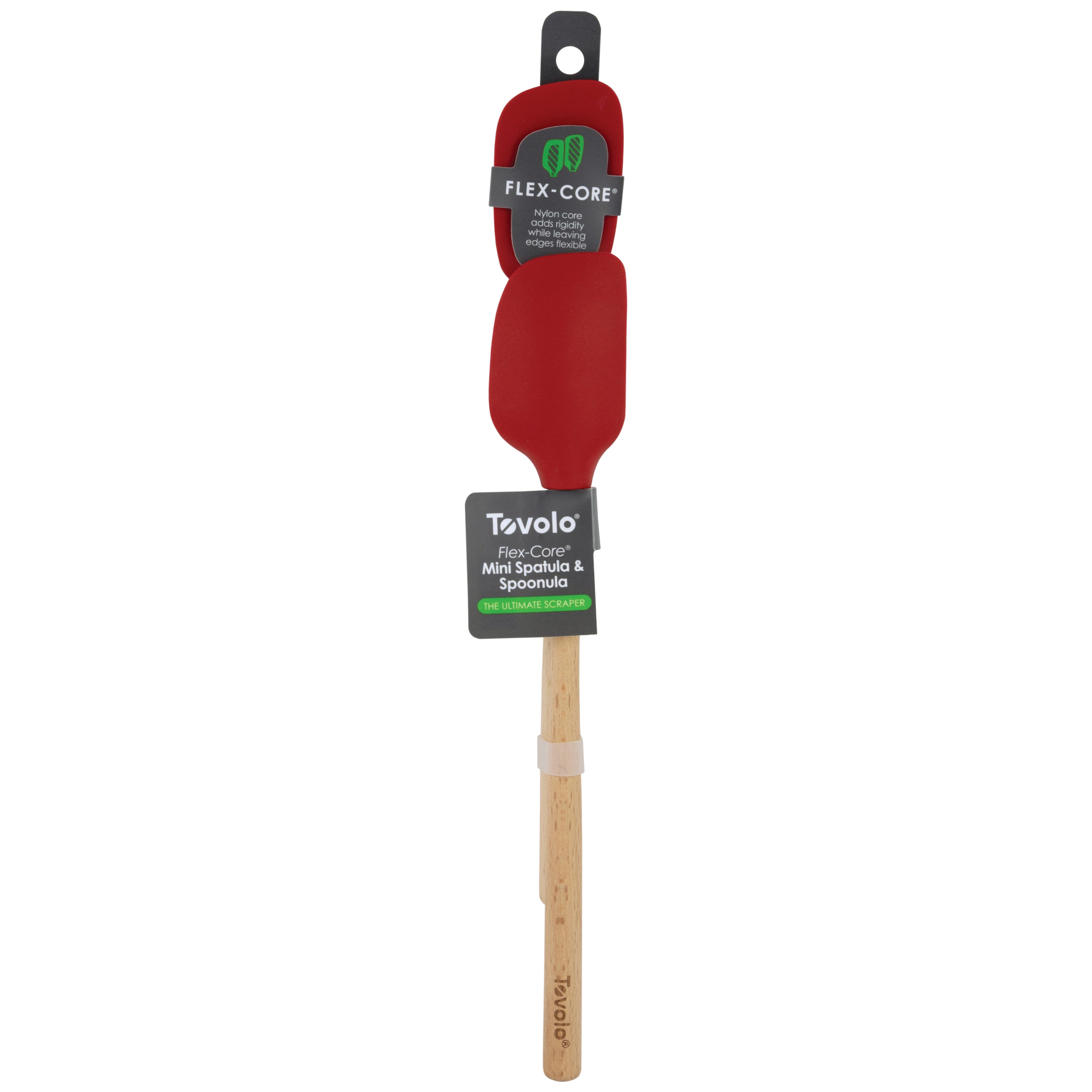 Flex-Core Wood Handled Mini Spatula & Spoonula Set of 2