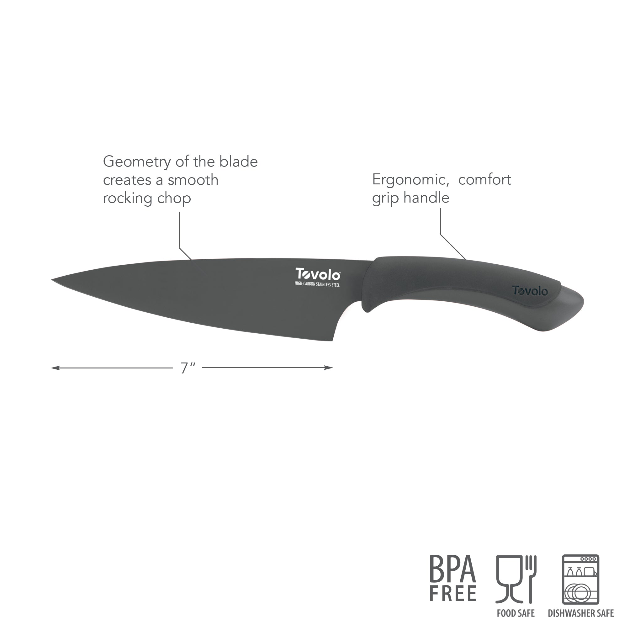 Comfort Grip 7" Chef Knife - KitchenarySg - 2