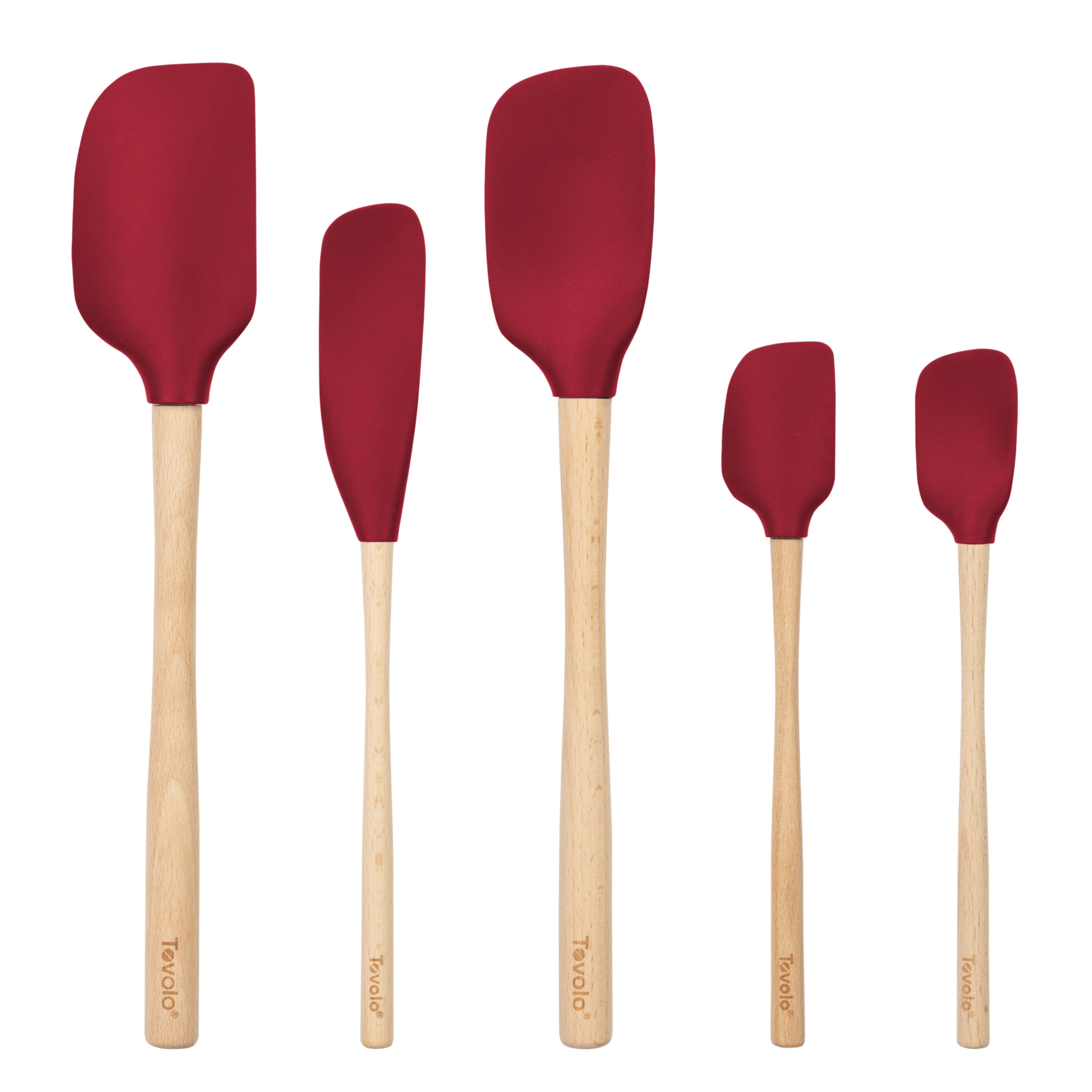 Flex-Core - Wood Handled Silicone Spatula Set of 5 - KitchenarySg - 4