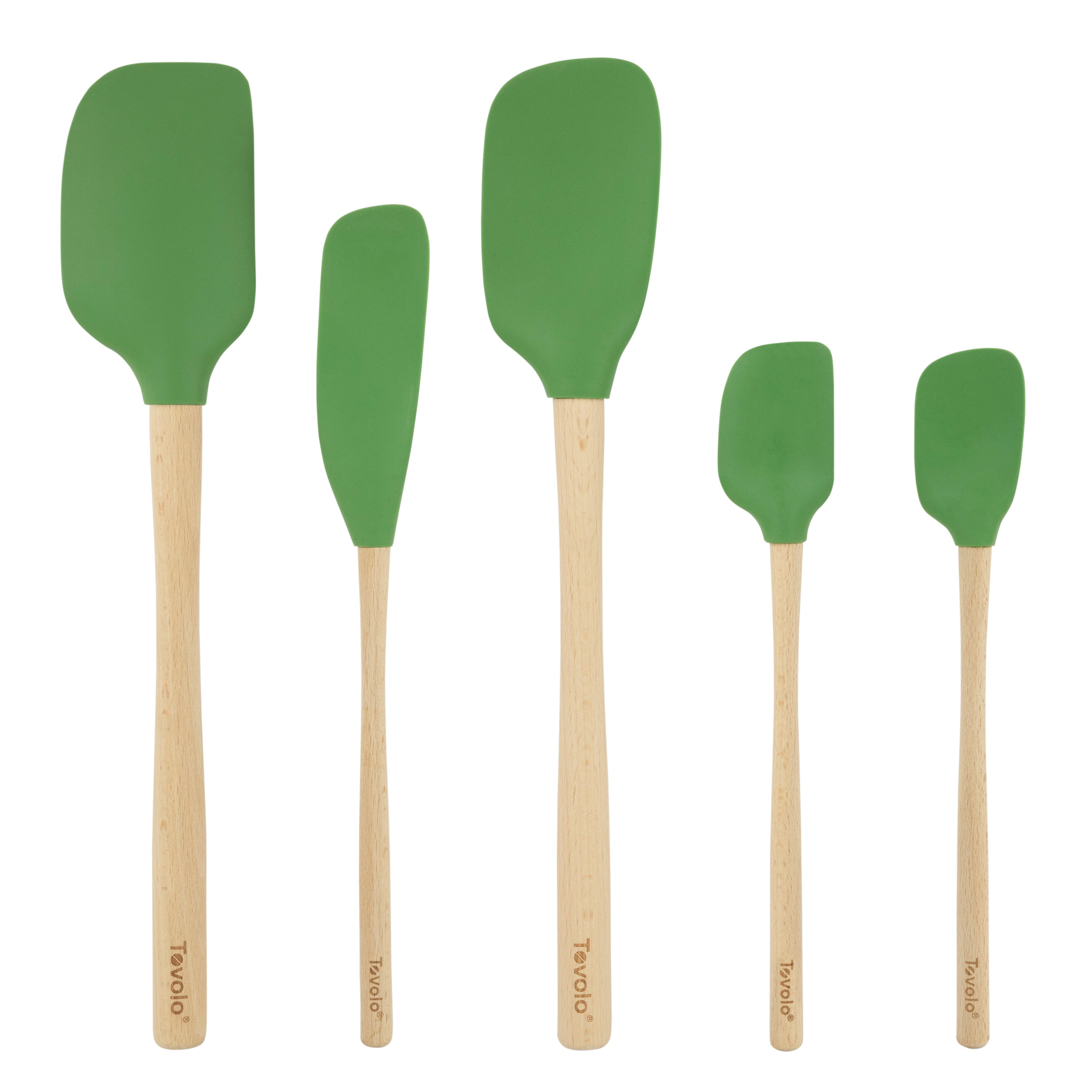 Flex-Core - Wood Handled Silicone Spatula Set of 5 - KitchenarySg - 3