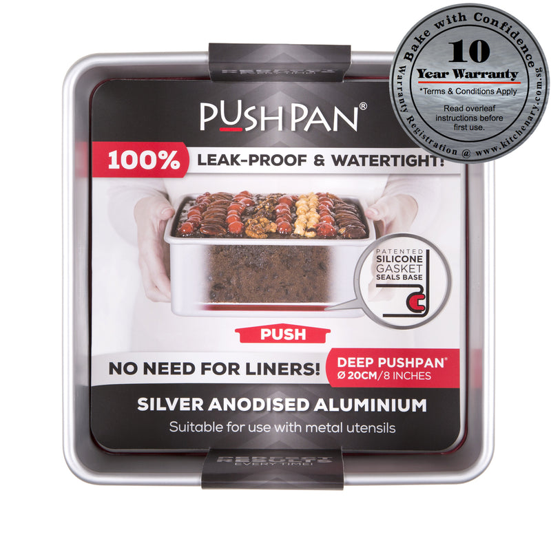 PushPan 20cm (8") Deep Square Pan - Anodised Aluminium - KitchenarySg - 1