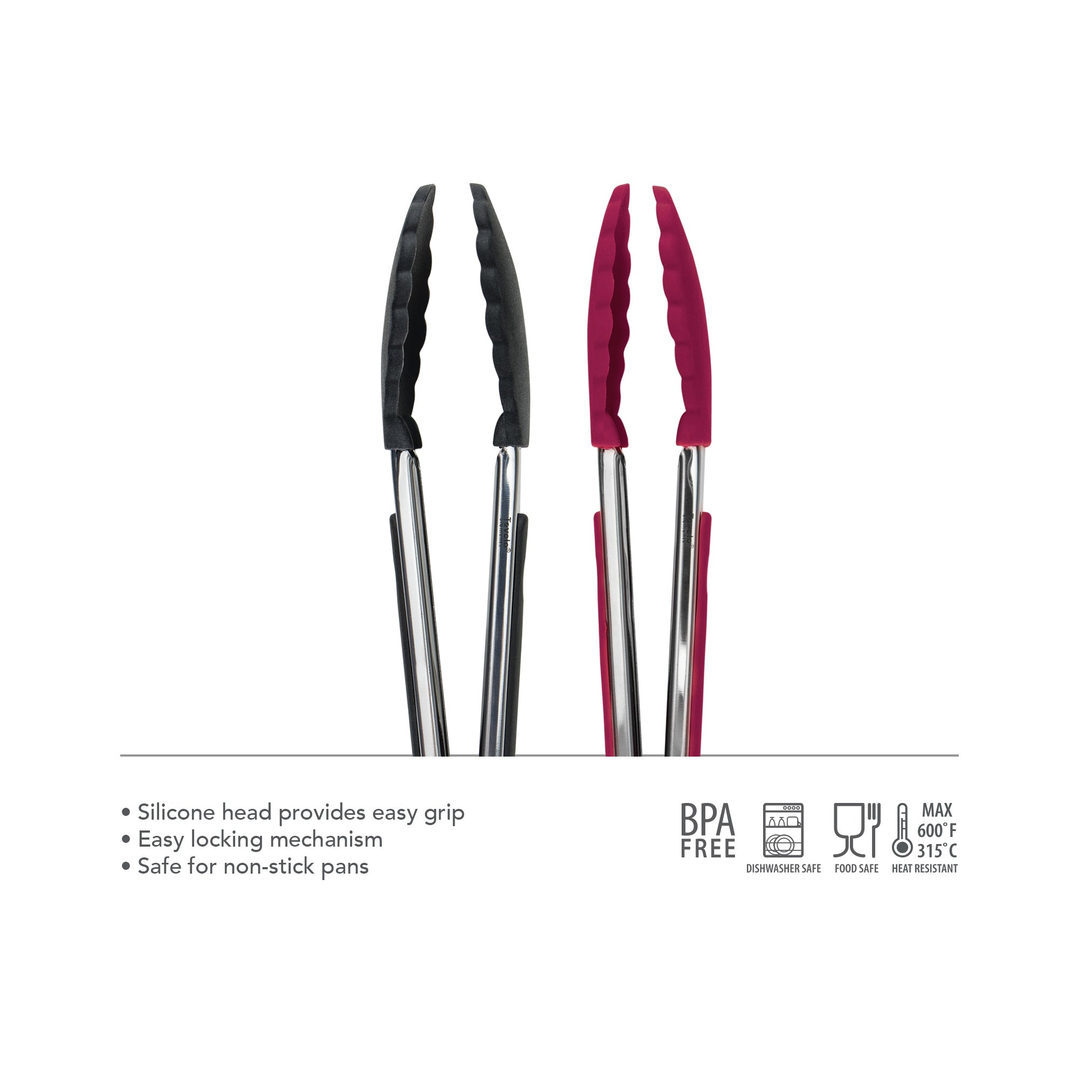 Elements S/2 Mini 7" Silicone Tongs - KitchenarySg - 2