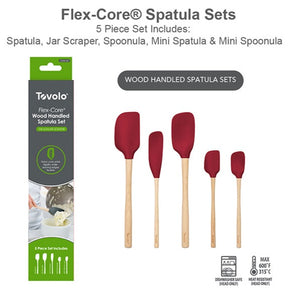 Flex-Core - Wood Handled Silicone Spatula Set of 5 - KitchenarySg - 2