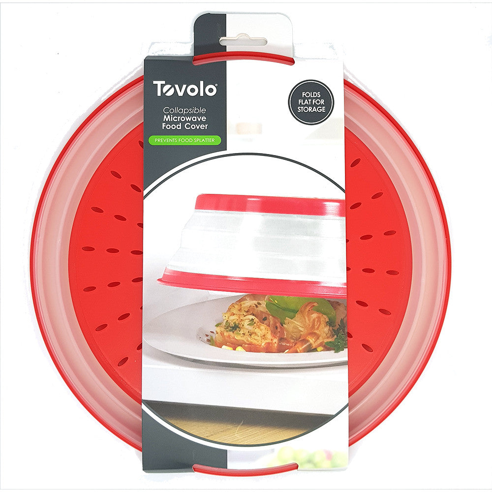 Tovolo Microwave Collapsible Food Cover, Large, Candy Apple Red